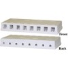 8 Port Keystone Jack Surface Mount Box, White, Surface Mount