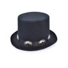 8in1 1980s Rockstar Slash Style Black Top Hat with Band