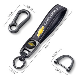 Xiconbao Genuine Leather Car Keychain for Chevy Colorado Equinox Malibu Tahoe Series Car Key Chain Ring Accessories for Men and Woman