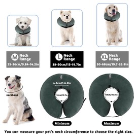 XIMEY Inflatable Dog Collar for Postoperative Protection, Head, Chest and Belly (Grey, L)