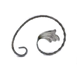 UHRIG Scroll Wrought Iron Decorative Element Made of Forged Steel, Iron Trim for Fence, Railing, Window Grille and Much More (H: 190 mm W: 140 mm, Made of 12 x 6 mm)