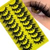 10 Pairs Pack of 5D Wispy Mink Eyelashes - Cat
