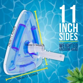 TSUINZ Tri-Suction Head Cleaning Brush- Hose Connection for Floors & Pools | Heavy Duty