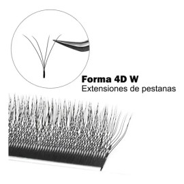Extensiónes De Pestañas Nagaraku W Shape 4d Mix 8-15mm Color Negro Espesor 0.07 Mm Tipo De Curvatura D