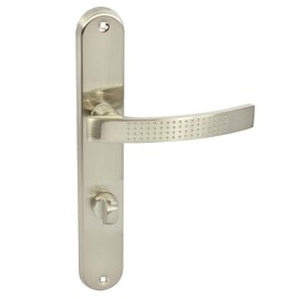 domino Alma Eco M9 Door Handle 78 Lever Set Toilet Bathroom Set Left & Right Door Fitting for Toilet / Bathroom Doors L Shape Door Fittings Aluminium Nickel Door Handle Set