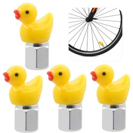 4 Pack Enhanced Duck Glow-in-The-Dark Tire Valve Caps - Universal Fit for Cars, Motorcycles, Trucks, and Bikes - Adorable Design, Easy to Install, Weather-Resistant,Safety Feature