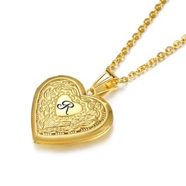 Locket Necklace Holds Pictures Alphabet Initial Letter Love Heart Lockets Photo Memory Locket Necklaces R