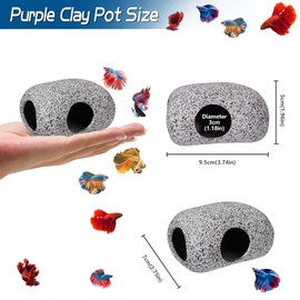 Ameliade Aquarium Cave Decorations, Betta Hideout Fish Tank Accessories, Shrimp Cichlid Natural Breeding Hiding Cave Stones, Small Fish Tank Hideaway Decor, Betta Hide Toys Fish Rock House（Small）