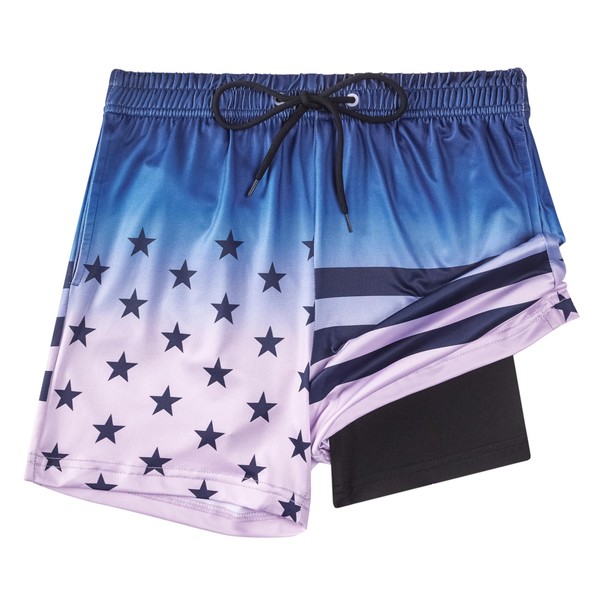 Boys Swim Trunks with Compression Liner, Boys Bathing Suit Boys
