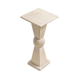 Kate and Laurel Gaeta Modern Square Pedestal Drink Table, 10 x 10 x 22, Bleached Wood, Coastal Mango Wood Mini Table for Use as Small Bedroom Nightstand or Indoor Plant Stand