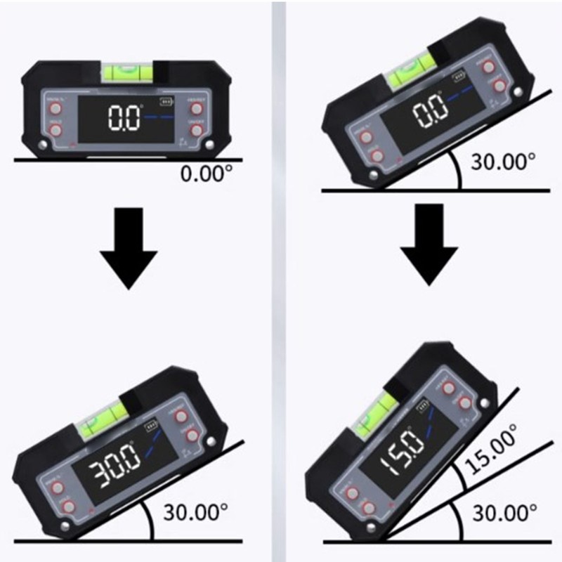 Digital Angle Gauge Magnetic Leveler Level Finder Protractor Bevel Inclinometer