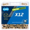 KMC X12 Waxed 12 Speed Chain, Ti-N Gold/Black, 126 Link