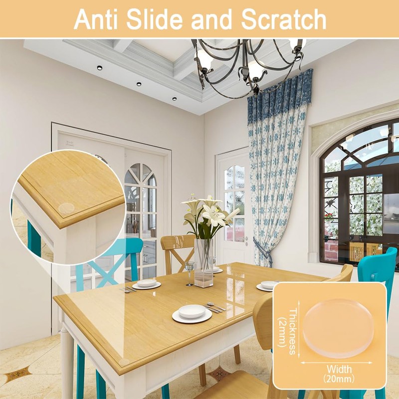 Premium Self Adhesive Clear Soft Glass Table Top Bumper, Anti