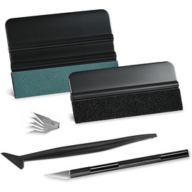 NEWISHTOOL Car Window Tint Installation Kit - Vinyl Wrap Tools With Felt Squeegee, Micro Squeegee, Razor Blade Knife