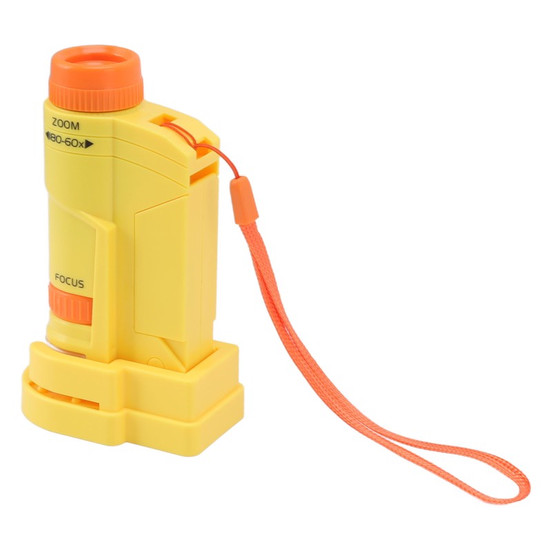 Handheld Microscope Yellow Comfortable Square Handle LED Light Pocket Microscope