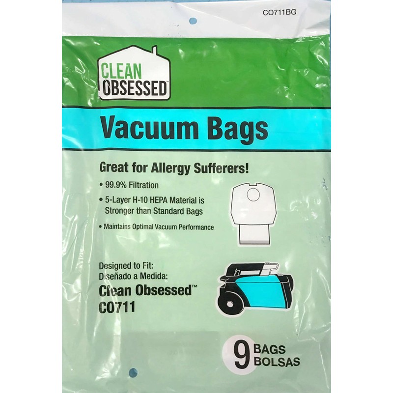 Clean Obsessed 9 Pack of Micro Vacuum Bags for CO711