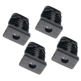 Design61 4 x Threaded Plugs Rectangular Pipe Plugs 30 x 20 mm 1.5 mm with M8 Internal Thread