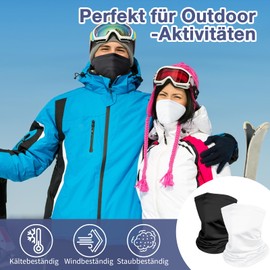 Kiiwah Pack of 2 Multifunctional Scarf Tube Scarf Windproof Bandanas Elastic Sun Protection Loop Scarf Neck Warmer Men's Neckerchief for Winter Thermal Outdoor Cycling Ski Motorcycle Running,