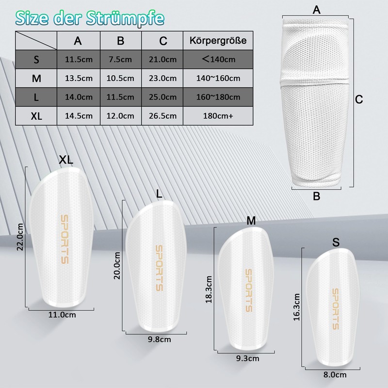 iMoebel Football Shin Pads Including Stocking with Pocket and Anti-Slip