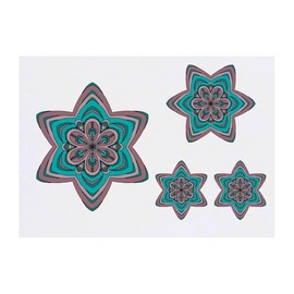4 x 'Pretty Mandala' Temporary Tattoos - Water Resistant, Skin-Safe, Non-Toxic Transfers, Mixed Sizes (TO00079380)