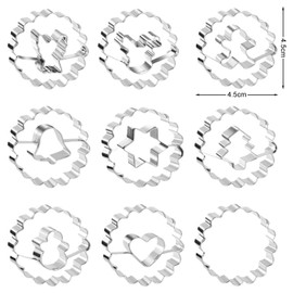 Cookie Cutter, Set of 9 Cookie Cutters, Stainless Steel Cookie Cutters, DIY Fondant Cookie Cutter Set for Children, Birthday Party Decoration