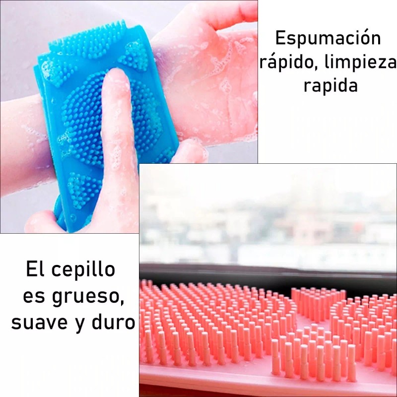 Veraly Cepillo Corporal De Silicona Para Baño Espalda Doble Cara