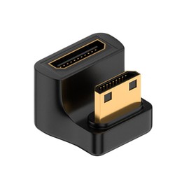 xiwai Mini HDMI 1.4 macho a mini hembra, 360 grados hacia arriba, ángulo en forma de U, adaptador para laptop, tablet, juegos, cine en casa