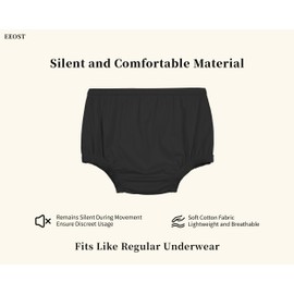 EEOST Adult Diaper Cover Silent Waterproof Plastic Rubber Pants for Incontinence Leak Protection with Light Absorbent Layer (Black, 4XL)