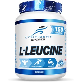 Confident Sports Leucine Supplement - 100% Ultra-Pure L-LEUCINE Supplements for Muscle Growth - Essential Amino Acids Supplement for Post-Workout Recovery - 450 Gram - 150 Servings -150 Day Supply