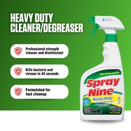Spray Nine 26810 Heavy Duty Cleaner, Degreaser & Disinfectant for Kitchens, Bathrooms, Yard Equipment, Automotive & Industrial 32 Fl Oz. (Pack of 1)