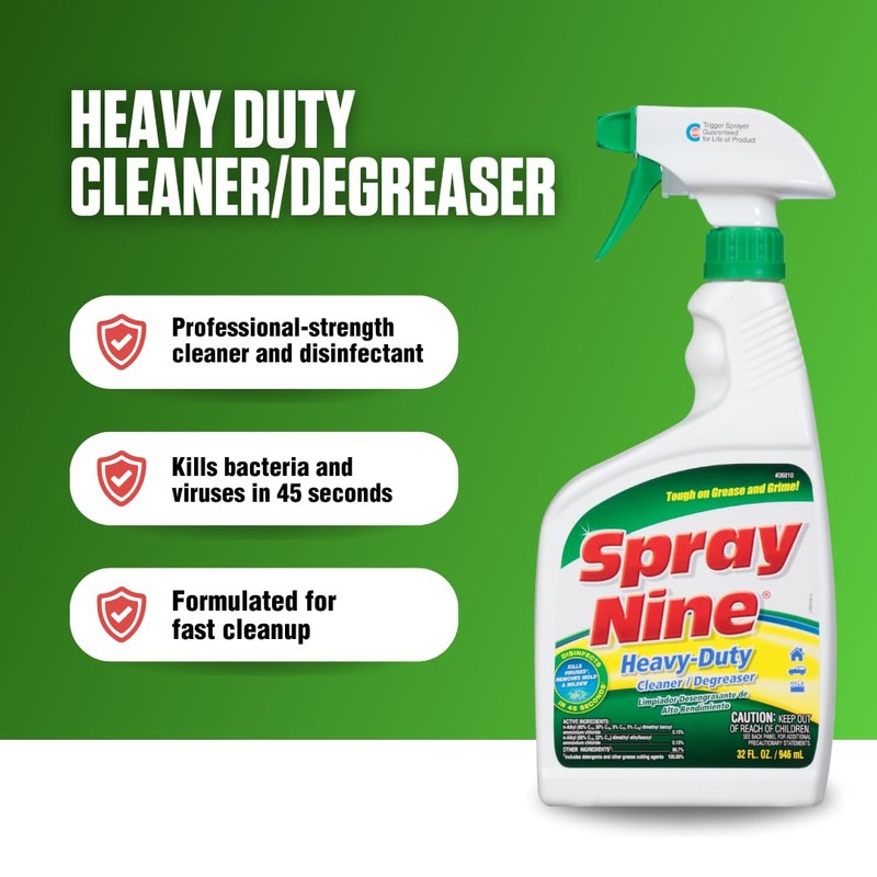 Spray Nine 26810 Heavy Duty Cleaner, Degreaser & Disinfectant for