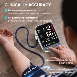 WAJ Medical Blood Pressure Monitors, Upper Arm Large Cuff Blood Pressure Machine for Home Use, Super Large 6.4 LED Display | CE Certified | MHRA Registered | 2 * 120 Sets Memory | Heart Rate Monitor