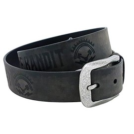 GASOLINE BANDIT Original Biker Racer Genuine Leather Belt in Vintage Look for Adults Men Outdoor Enthusiasts Vintage Style - Black, black