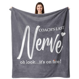 Sulpoie Funny Coach Gifts for Women Men Thank You Gifts for Coach Birthday Gifts Idea Coach's Last Nerve Throw Blanket 50"x60" Gifts for Cheer Coach