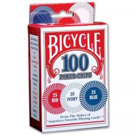 Bicycle 100 Count 2g (50 Ivory, 25 Red & 25 Blue) Poker Chips