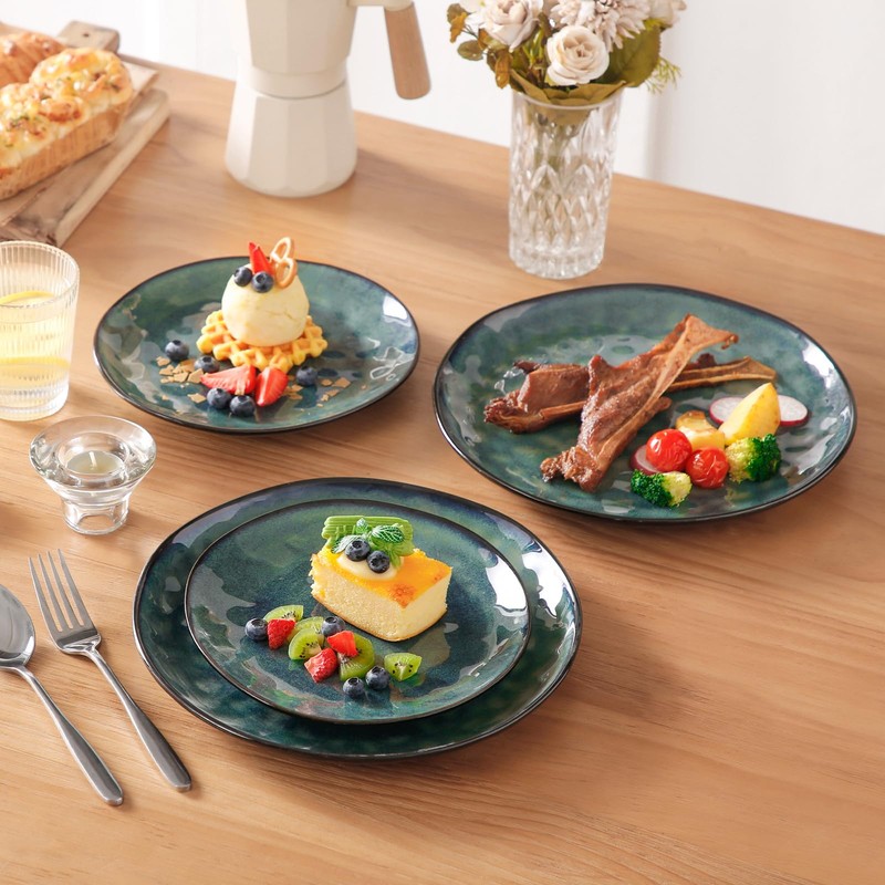vancasso Starry Dinnerware Set for 4, Handmade Reactive Glaze Stoneware