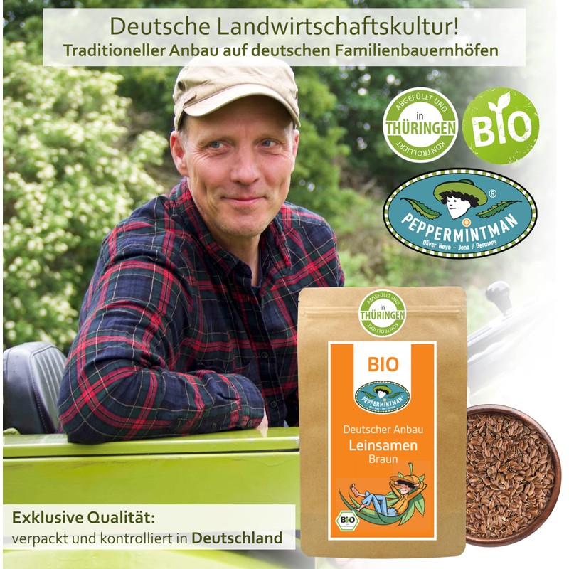 Organic Brown Linseed 300 g - Whole Grains - Brown