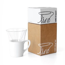 LINO Coffee Mugs (2) & GINO Pour-Over Coffee Dripper (1)