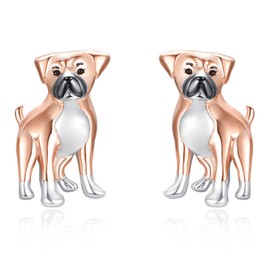 Dreamboat Boxer Dog Stud Earrings for Women 925 Sterling Silver Jewelry Gifts for Boxer Dogs Lovers