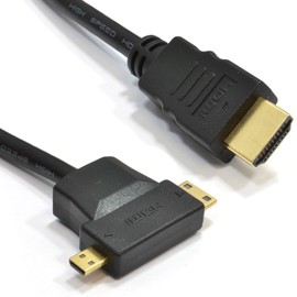 kenable HDMI A to Micro D & MINI C HDMI Multi Use Androids & Tablets Cable 1m [1 metres]