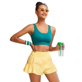 RUNNING GIRL Sports Bras for Women High Support, Criss-Cross Strappy Back Sports Bras for Women with Molded Cups_RGWX3081_Dark Green_XL_AU