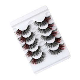 Baluue 5pairs Natural Thick Fake Eyelashes for Makeup Reusable Seamless Party Lashes for All Occasions for Weddings and Daily Use
