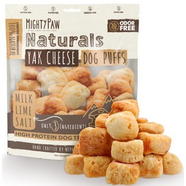 Mighty Paw Yak Cheese Puffs for Dogs - All-Natural Pet Treats for All Sized Breeds - Odorless Limited-Ingredient Chews for Puppies & Power-Chewers - Rich in Protein and Calcium - Easy to Chew (12 oz.)