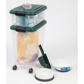 IRIS Power tool case パワー ツール ケース Remington 2 Piece Clear Plastic Food Storage Container | 30 lbs, 11 lbs | Airtight, Stackable, Wheels | Food Storage, Treat Box | 2-Cup Scoop