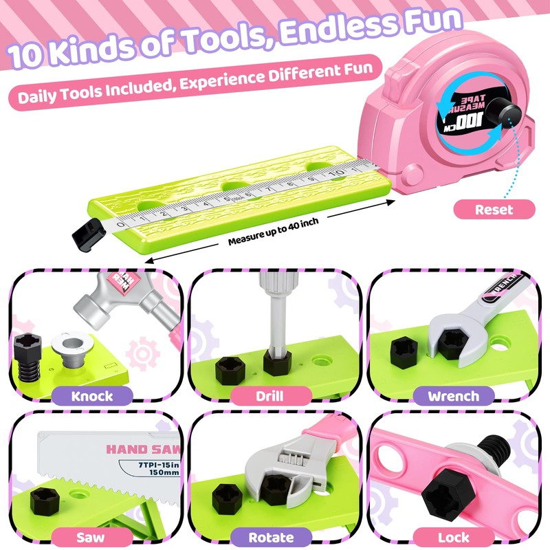 Kids Tool Set with Portable Tool Box & Electronic Toy