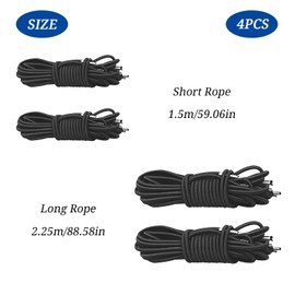 Dzsomt Pack of 4 Rubber Cord for Relaxing Deck Chair Rubber Cord for Deck Chair Replacement Parts Universal Elastic Cord for Sun Lounger for Patio Chair Garden Lounger Elastic Beach Lounger (2 x 2.25