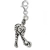 Sexy Sparkles Clip on Hockey Player Dangle Charm Pendant for