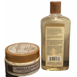 SPA Luxury Vanilla Sugar Scent Body Wash 12.5fl/370ml & Body Scrub 8oz New