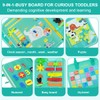 Montessori Busy Board Toddler Motor Skills Toy, 4 Layers Activity