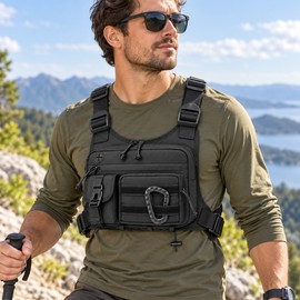 Men's Tactical Chest Bag for Outdoor Activities – Adjustable Shoulder Straps and Expandable Storage for Hiking, Cycling and Camping